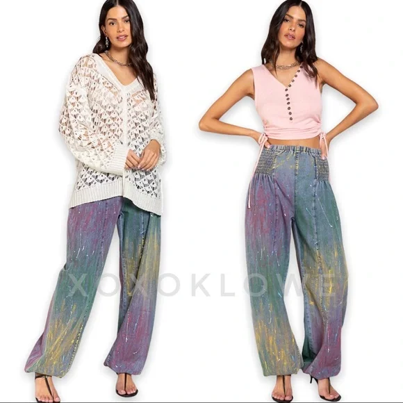 POL Rainbow Festival Harem Jogger Denim Jeans - Picture 5 of 15